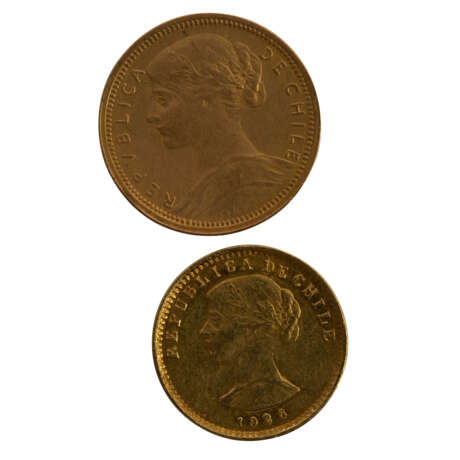 Chile/GOLD - Konvolut: 10 Pesos 1896 - Foto 1