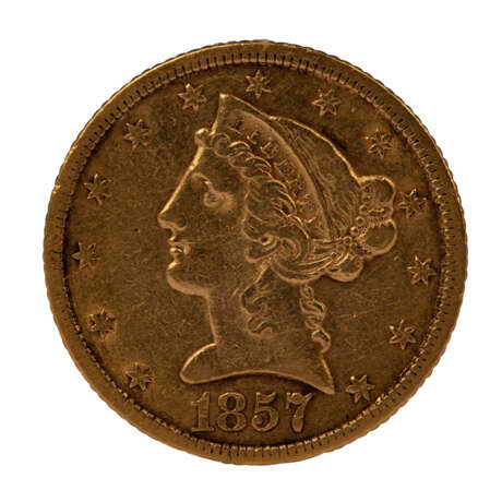 USA/GOLD - 5 Dollars 1857 Liberty Head, - фото 1