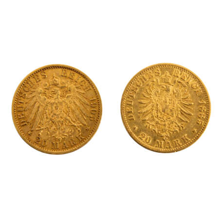 Preussen/GOLD - 2 x 20 Goldmark, - Foto 2