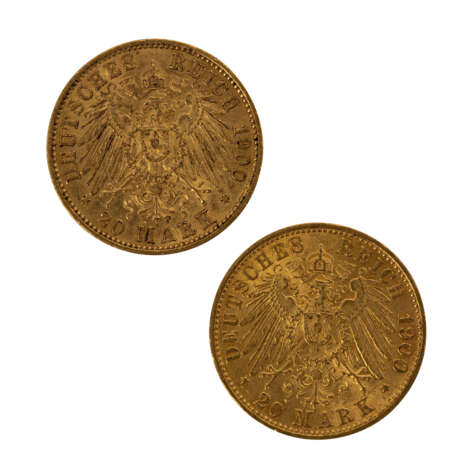 Hamburg und Preussen/GOLD - 2 x 20 Goldmark, - фото 2