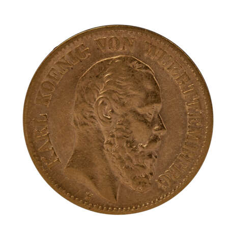 Württemberg/GOLD - 10 Mark 1873 F - фото 1