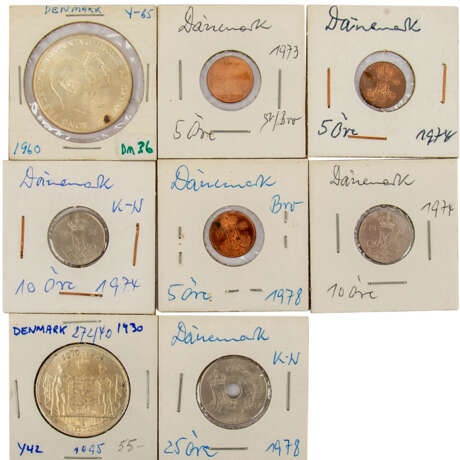 Dänemark - Konvolut von 55 verschiedenen Münzen, - Foto 5