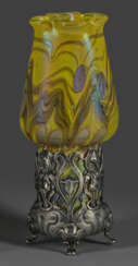 Seltene Loetz-Vase mit Jugendstil-Silberfuß als Montierung
