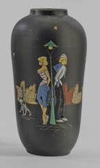 Große 1950er-Jahre-Vase mit Dekor "Paris" von Ruscha