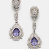 Paar exquisite Tansanit-Diamant-Ohrgehänge - photo 1