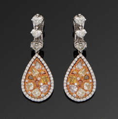 Paar Multicolor Fancy-Diamantohrgehänge