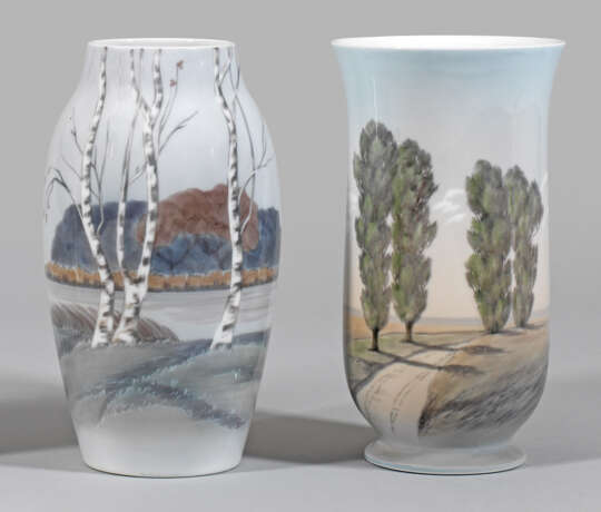 Zwei Vasen mit dänischer Landschaft - photo 1