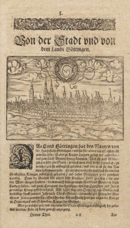 Textblatt mit früher Göttingen-Ansicht in der Renaissance - photo 1