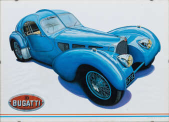 Poster mit Bugatti Type 57 SC Atlantic