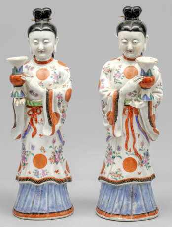 Paar chinesische Figuren-Leuchter - photo 1