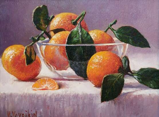 Tangerines Stretched canvas Oil Realism Still life Russia 2020 - photo 1