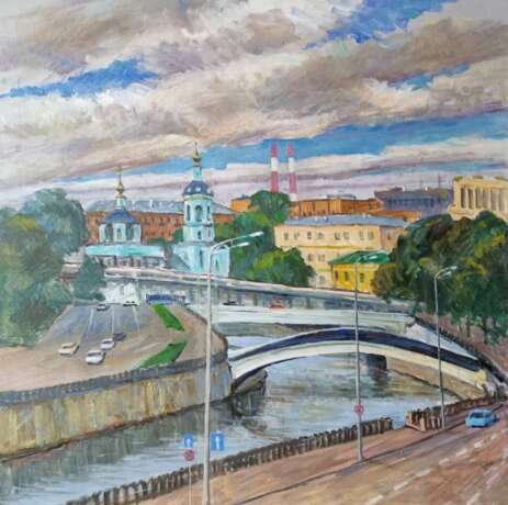 Устьинская набережная Грошев Пётр Иванович Canvas Oil 20th Century Realism Landscape painting Russia 2021 - photo 1