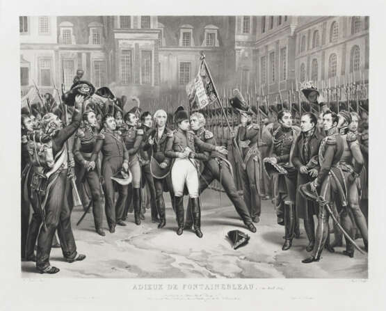 Jean-Pierre Marie Jazet - ''Adieux de Fontainebleau. (20 Avril 1814.)'' - Foto 1