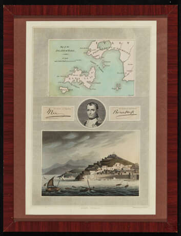 Robert Bowyer - Porträt Napoleon Bonapartes - Karte der Insel Elba und Blick auf Porto Ferrajo - Foto 2