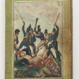 Zinn-Steck-Taler mit Darstellungen der Herrschaft der Hundert Tage und Waterloo - Deutschland, um 1815 - Foto 1