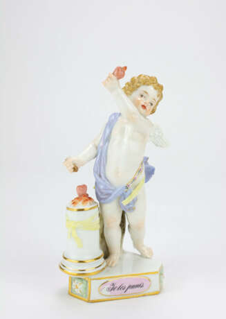 Zwei Porzellanfiguren Amor 'Je le Punis' und kleine Gärtnerin - photo 2