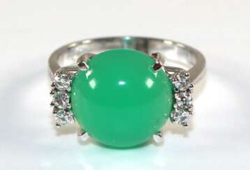 Chrysopras Brillantring