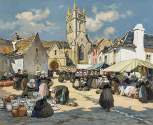 Bretonische Marktszene in Quimperlé