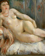 Vera Rockline. Reclining Nude with Red Necklace
