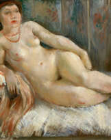 Reclining Nude with Red Necklace