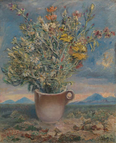 Vase of Flowers in a Landscape - photo 1