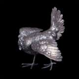 Серебряная миниатюра боевого петуха - фото 1