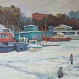 Нагатинская пойма Грошев Пётр Иванович Canvas Oil 20th Century Realism Landscape painting Russia 2014 - photo 1