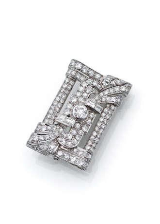 Schöne Art-Deco-Diamant-Brosche - photo 1