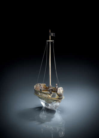 Kleines Modellschiff aus Silber und Bergkristall - фото 2