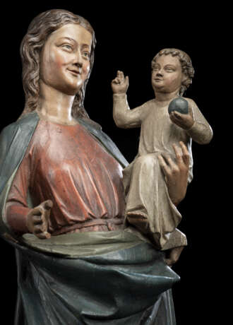 Bedeutende frühgotische Madonna mit Kind - Foto 5