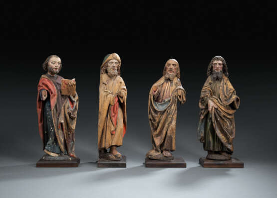 Bedeutende Spätgotische Gruppe von sechs Aposteln und drei weiblichen Heiligen - фото 3