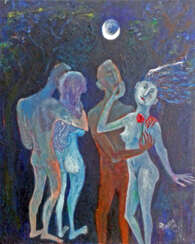 .Moonlight Nacht 2016year60x50cm Original-Gemälde Öl auf Leinwand 4000$