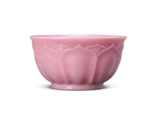 A VERY RARE OPAQUE PINK GLASS ‘LOTUS’ BOWL