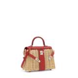 A LIMITED EDITION ROUGE DE COEUR SWIFT LEATHER & OSIER MINI PICNIC KELLY WITH PALLADIUM HARDWARE - photo 2