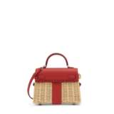 A LIMITED EDITION ROUGE DE COEUR SWIFT LEATHER & OSIER MINI PICNIC KELLY WITH PALLADIUM HARDWARE - photo 3