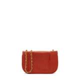 A RED LIZARD FLAP BAG WITH GOLD HARDWARE - фото 3