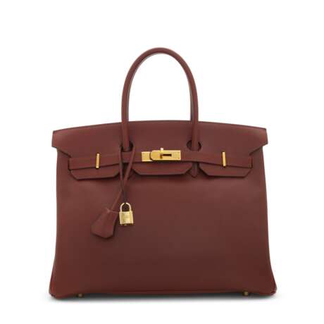 A ROUGE H COURCHEVEL LEATHER BIRKIN 35 WITH GOLD HARDWARE - photo 1