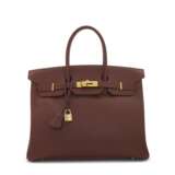 A ROUGE H COURCHEVEL LEATHER BIRKIN 35 WITH GOLD HARDWARE - фото 1