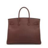 A ROUGE H COURCHEVEL LEATHER BIRKIN 35 WITH GOLD HARDWARE - фото 3