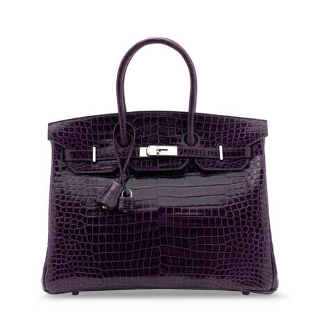 A SHINY AMÉTHYSTE POROSUS CROCODILE BIRKIN 35 WITH GOLD HARDWARE - Foto 1