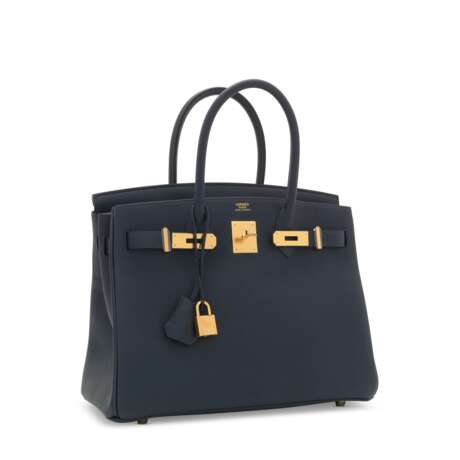 A BLEU NUIT TOGO LEATHER BIRKIN 30 WITH GOLD HARDWARE - photo 2