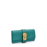 A MATTE BLEU PAON ALLIGATOR MÉDOR CLUTCH WITH PALLADIUM HARDWARE - Foto 2