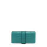 A MATTE BLEU PAON ALLIGATOR MÉDOR CLUTCH WITH PALLADIUM HARDWARE - Foto 3