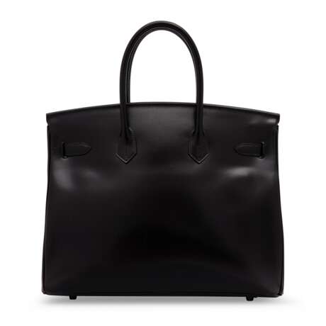 A LIMITED EDITION BLACK CALF BOX LEATHER SO BLACK BIRKIN 35 WITH BLACK PVD HARDWARE - Foto 3