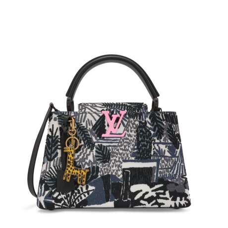 A LIMITED EDITION EMBROIDERED CALFSKIN LEATHER ARTYCAPUCINES WITH GIRAFFE CHARM BY JONAS WOOD - photo 1