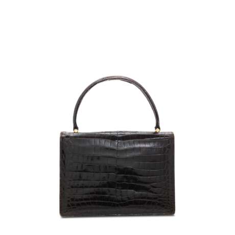 A SHINY BROWN POROSUS CROCODILE RIGID BAG WITH GOLD & EYE TIGER HARDWARE - photo 3