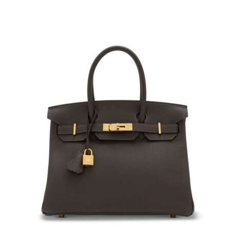 AN ÉBÈNE TOGO LEATHER BIRKIN 30 WITH GOLD HARDWARE - Foto 1