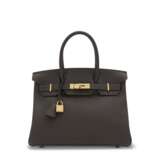 AN ÉBÈNE TOGO LEATHER BIRKIN 30 WITH GOLD HARDWARE - фото 1