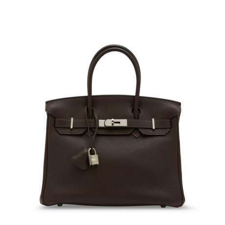 A MARRON FONCÉ TOGO LEATHER BIRKIN 30 WITH PALLADIUM HARDWARE - Foto 1