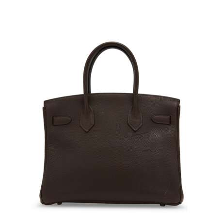 A MARRON FONCÉ TOGO LEATHER BIRKIN 30 WITH PALLADIUM HARDWARE - Foto 3